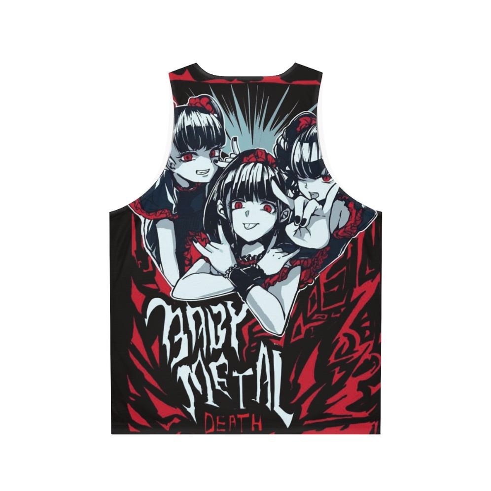 Babymetal inspired unisex tank top featuring kawaii anime and heavy metal graphic - Back