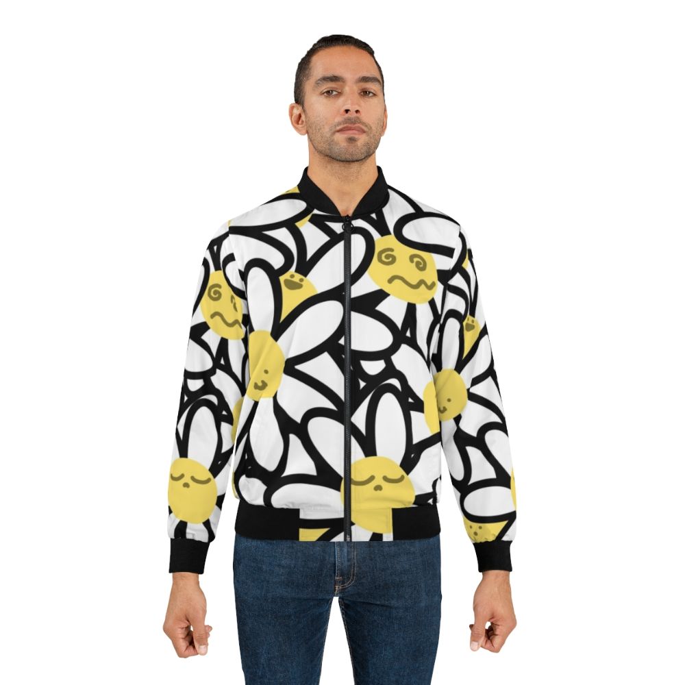 Dizzy Daisies cartoon bomber jacket with playful daisy pattern - Lifestyle