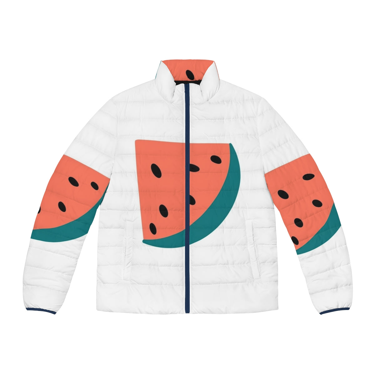 Vibrant Fruits Puffer Jacket - Fashionable Outerwear