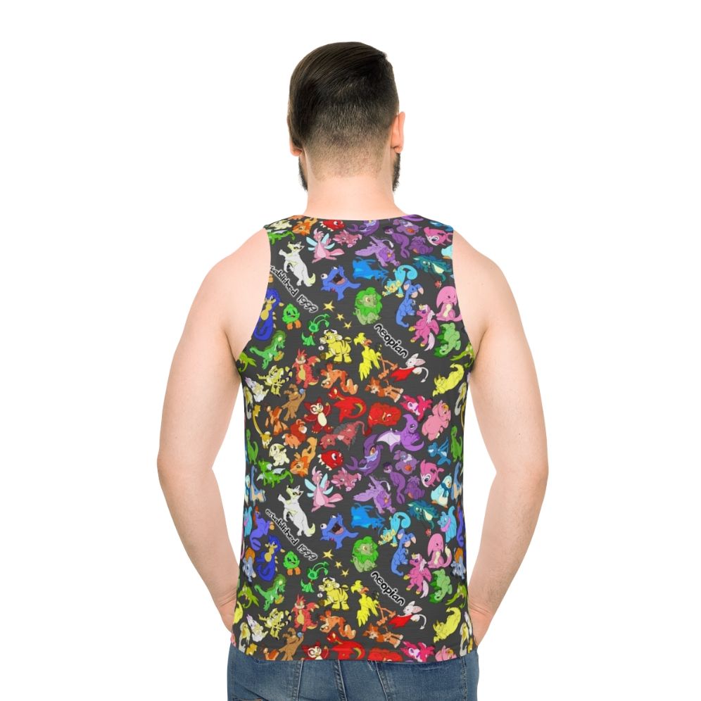 Neopets all over print unisex tank top - men back