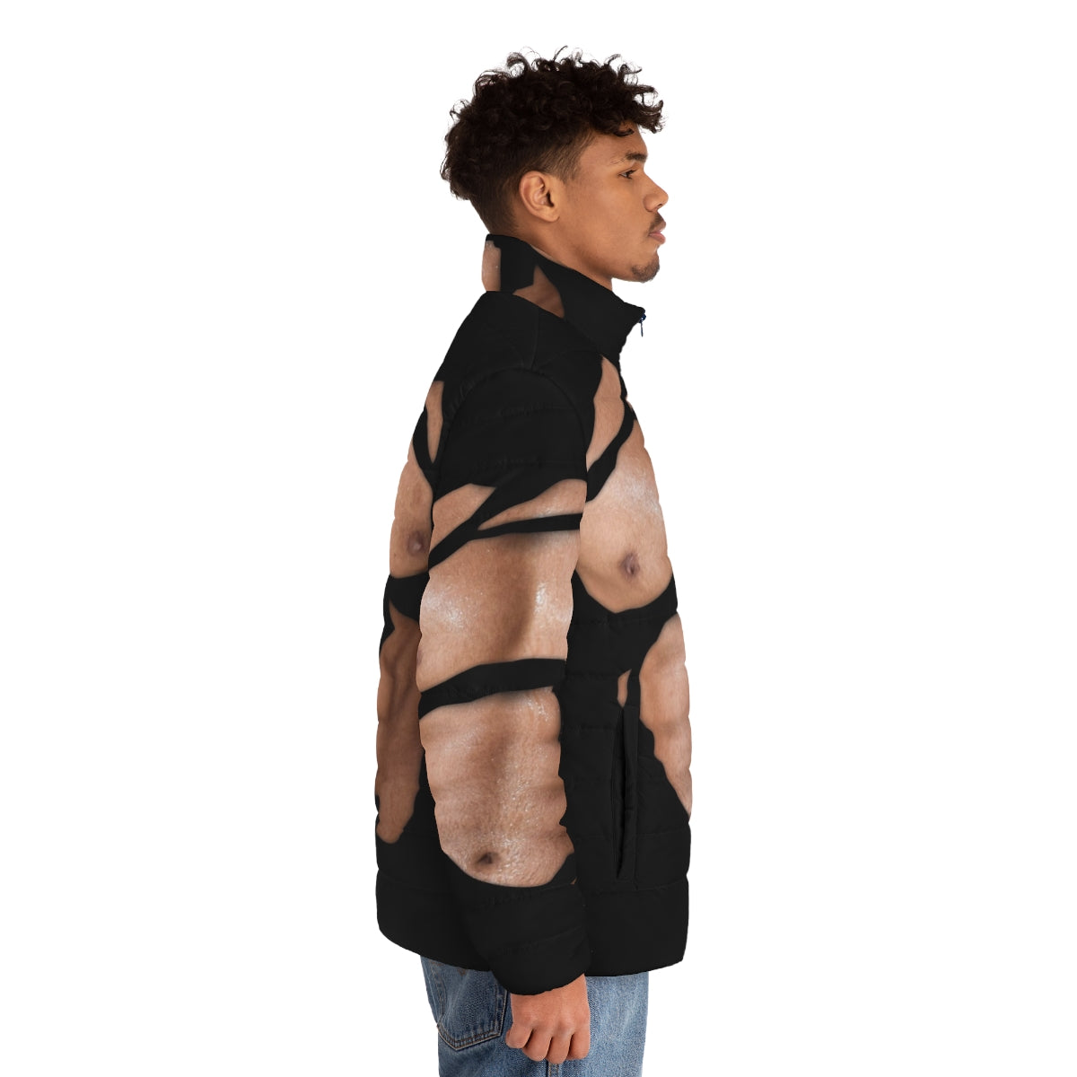 Dicky Ripped Shirt Puffer Jacket - Stylish Workout Wear - men side right