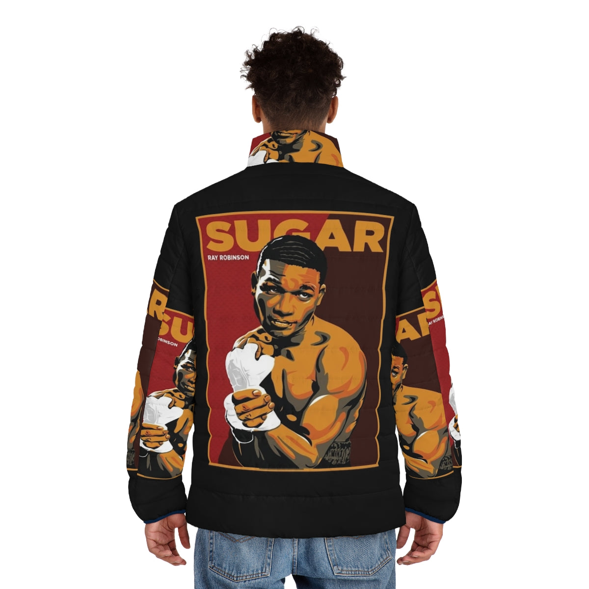 Sugar Ray Robinson Puffer Jacket - Celebrate the Legacy of a Boxing Legend - men back