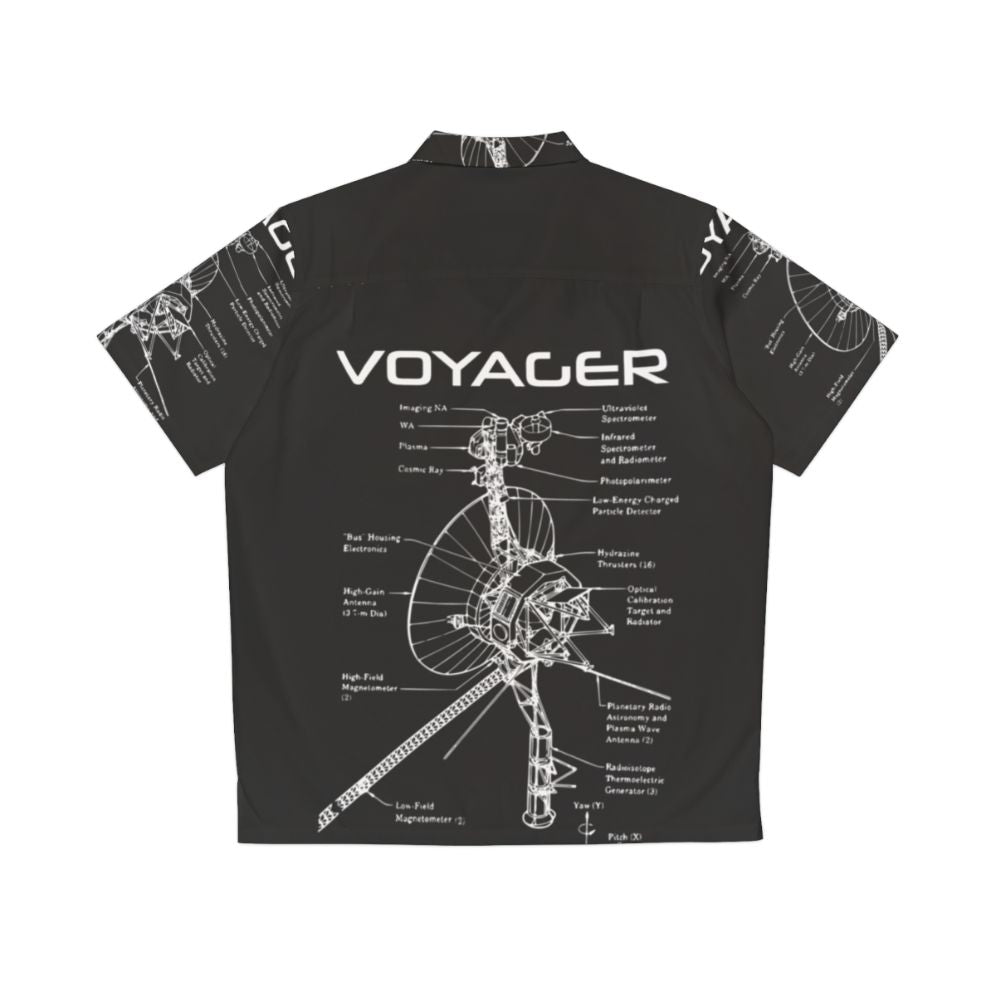 Voyager Program Inspired Hawaiian Shirt with Spacecraft and Planets - Back