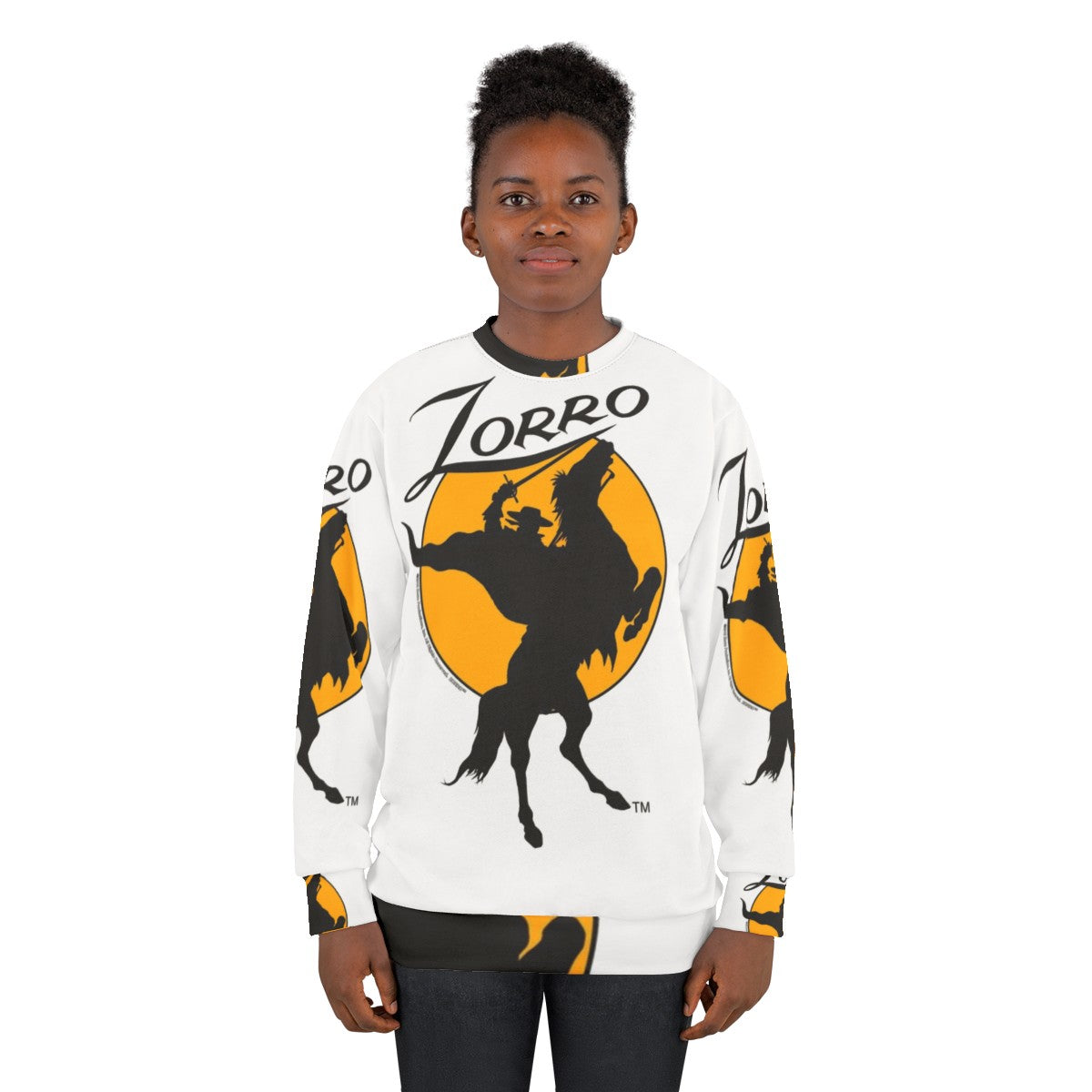 Zorro horse rider silhouette sweatshirt - women