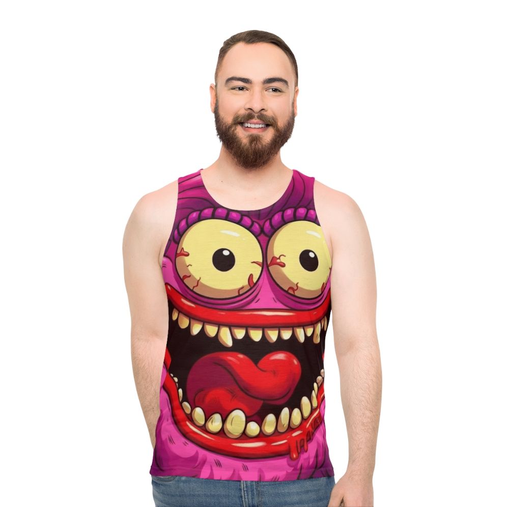 Vibrant sassy big mouth hormone monster unisex tank top - men