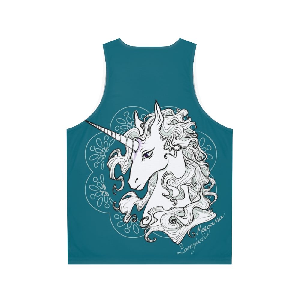 The Last Unicorn Sea Green Unisex Fantasy Tank Top - Back