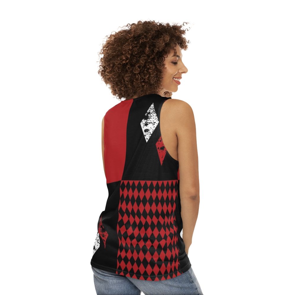 Quinn Diamonds Unisex Superhero Tank Top - women back