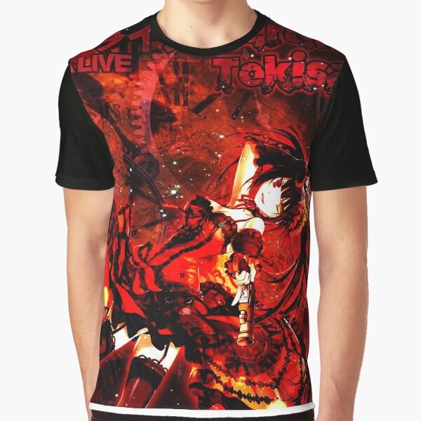 Kurumi Tokisaki from the anime Date A Live on a graphic t-shirt design