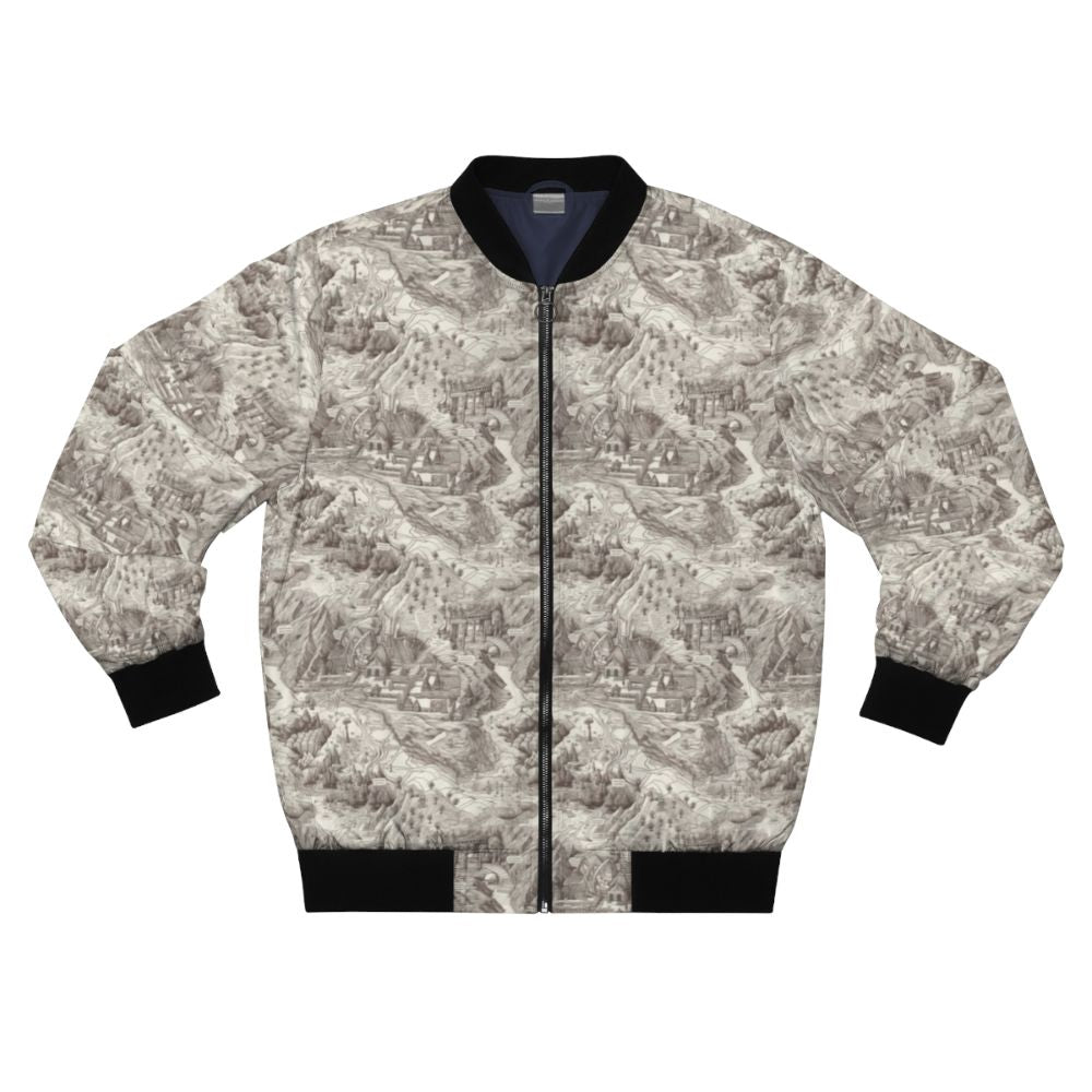 Dungeons & Dragons roleplaying map bomber jacket