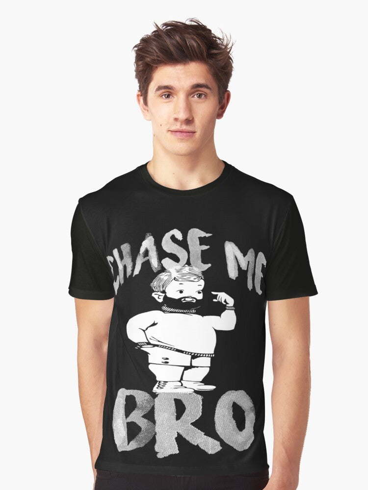 Gay Pride "Chase Me Bro" graphic t-shirt featuring a bear design - Men