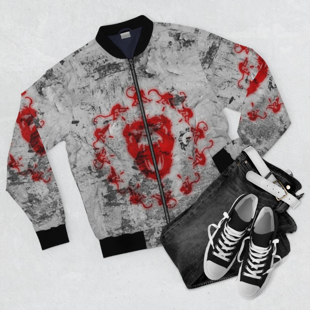 12 Monkeys Army Bomber Jacket - Cult Movie Inspired Fashion - Flat lay