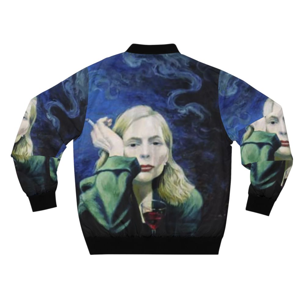 Joni Mitchell inspired bomber jacket with "Both Sides Now" design - Back