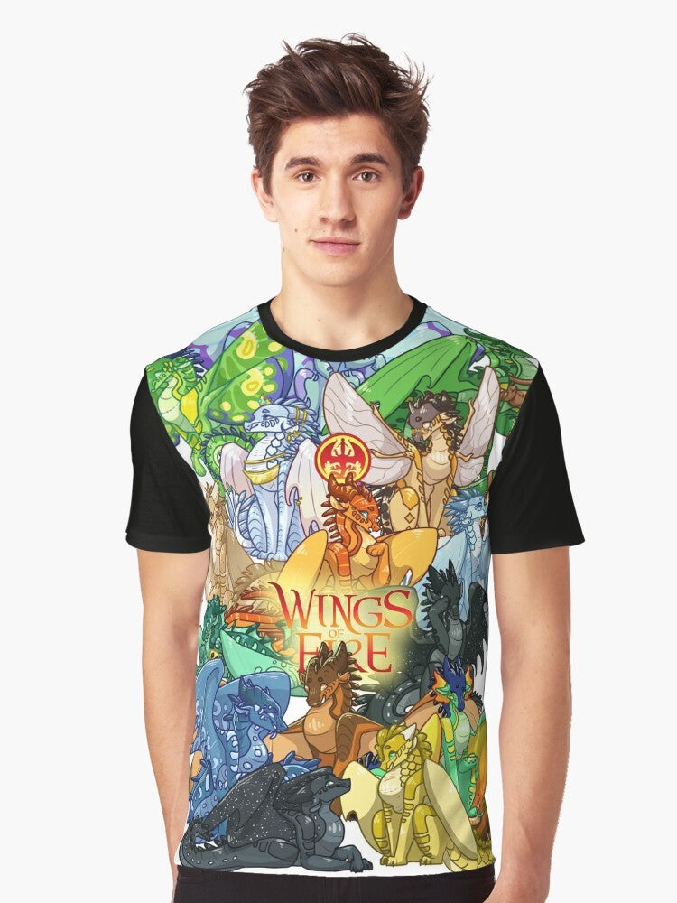 Wings of Fire fantasy graphic t-shirt featuring characters from the book series - Men