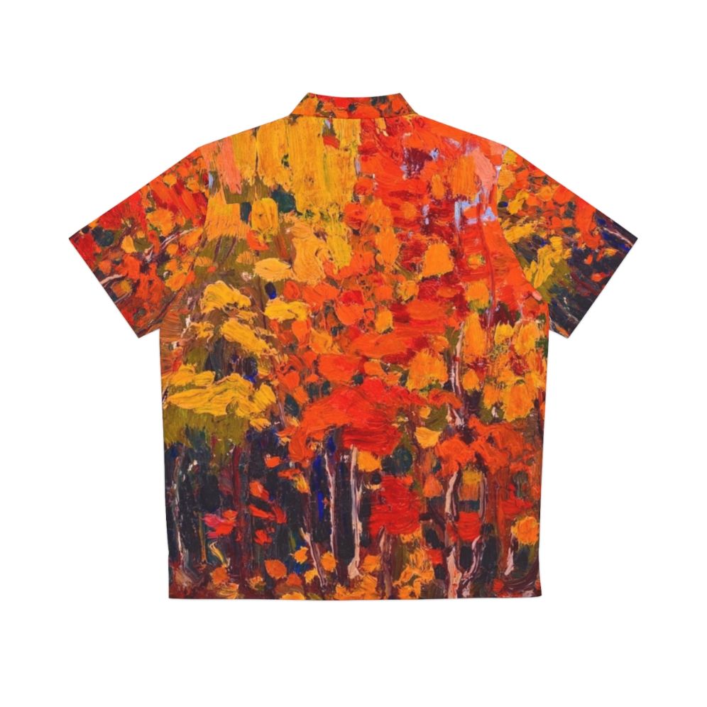 Autumn leaves Hawaiian shirt featuring Tom Thomson's Algonquin Park landscape - Back