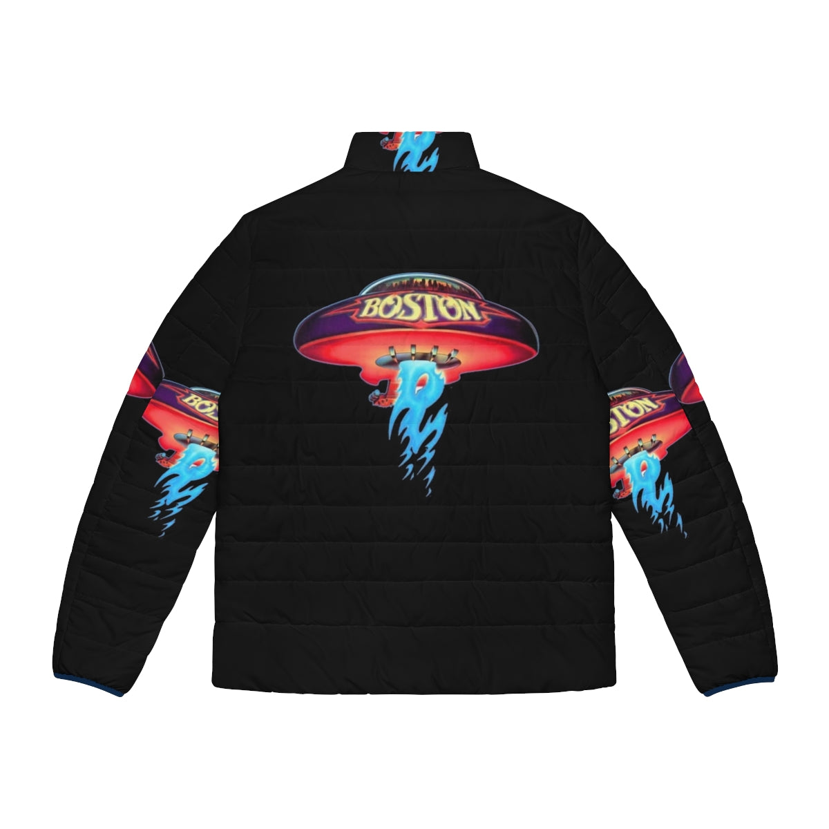 Boston Premium Puffer Jacket with Electric Light Orchestra Inspired Design - Back