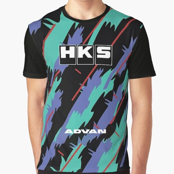 HKS Advan JDM Graphic T-Shirt featuring a vintage-inspired JDM design