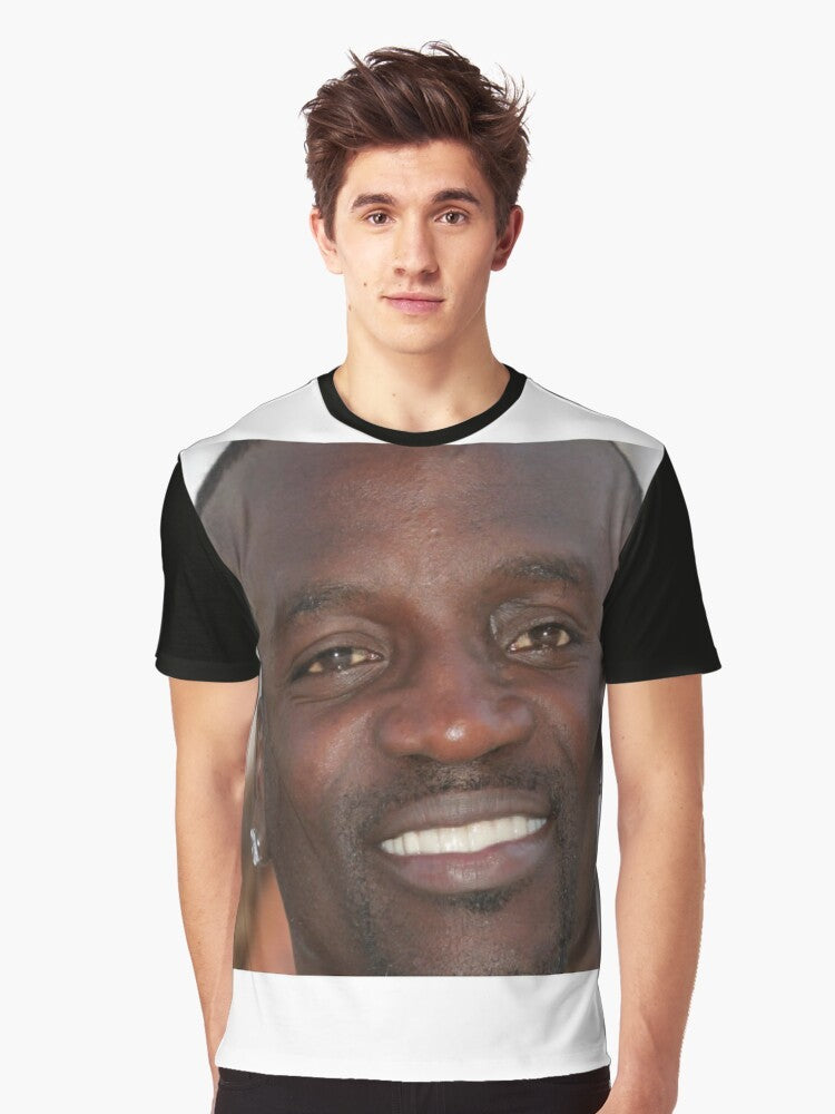 Akon Graphic T-Shirt featuring the renowned singer's portrait - Men