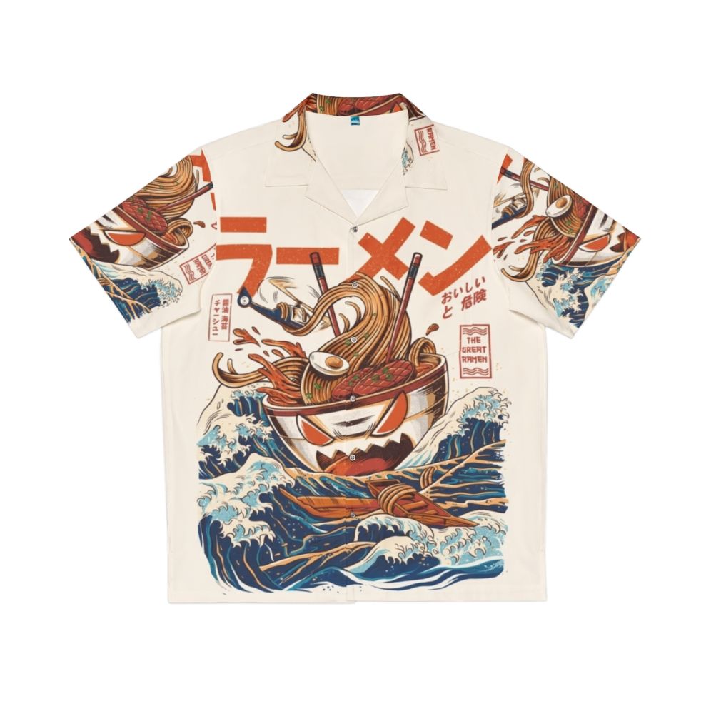 Retro Japanese ramen kaiju monster Hawaiian shirt