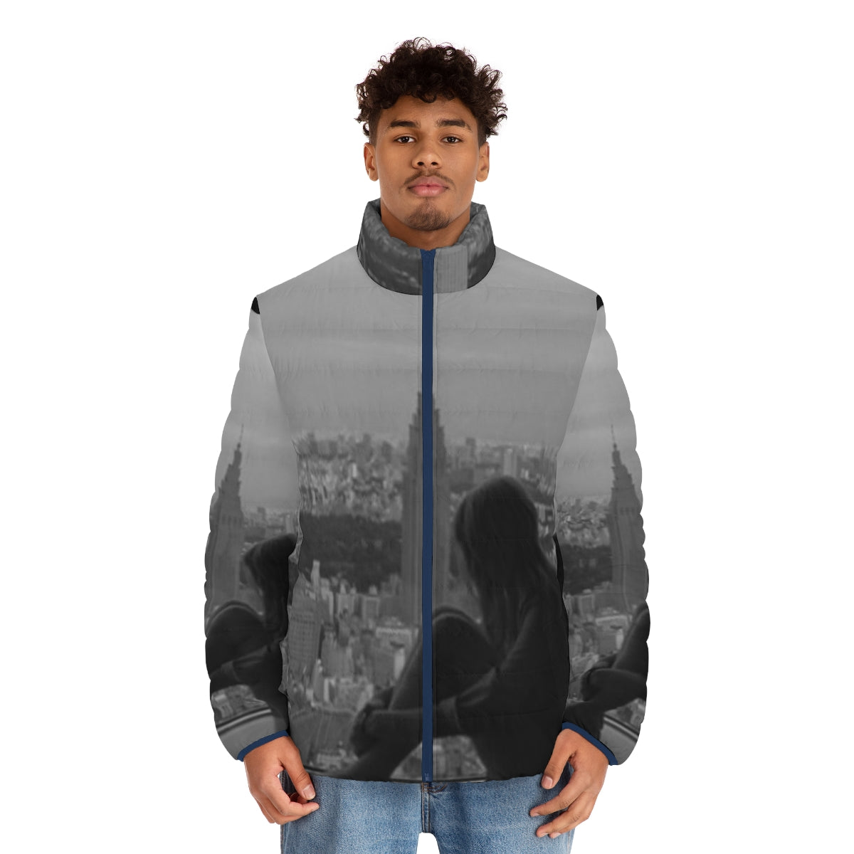 Lost In Translation Puffer Jacket with Bill Murray Design - men front