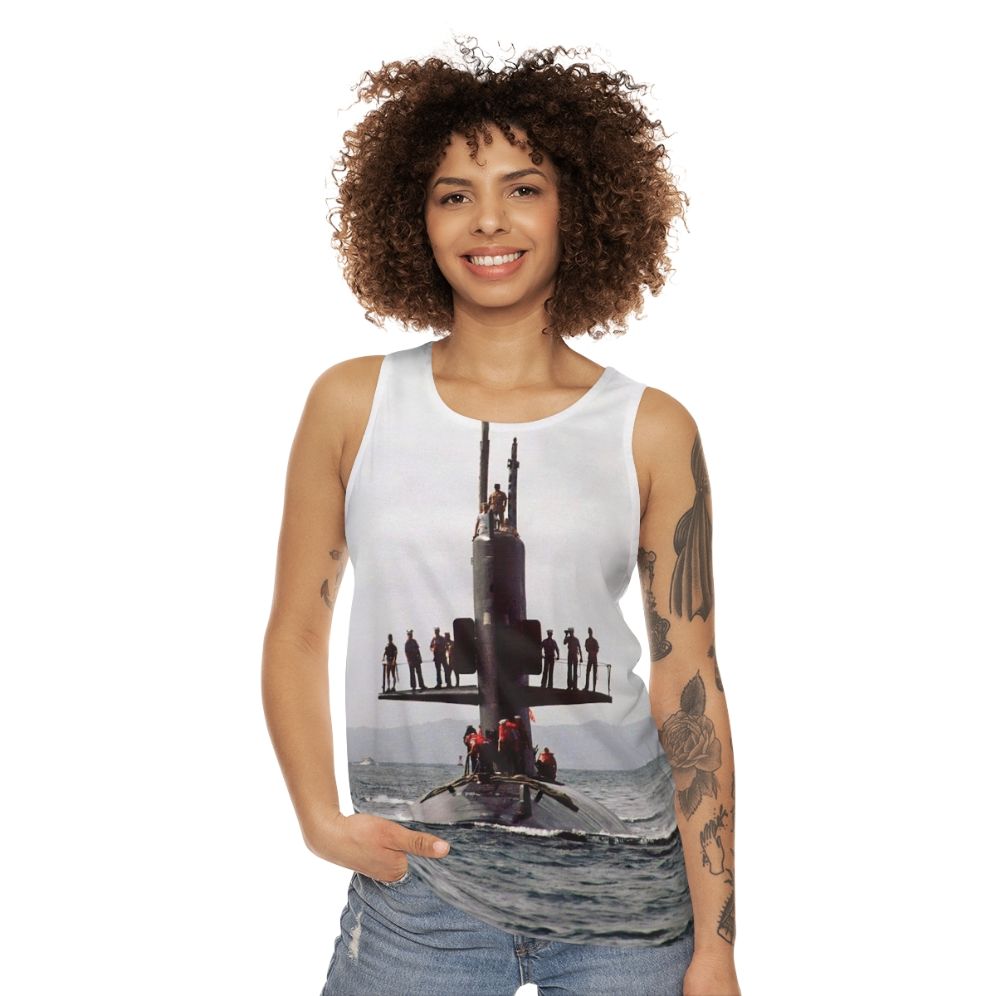 USS Scamp SSN 588 Navy Submarine Unisex Tank Top - women