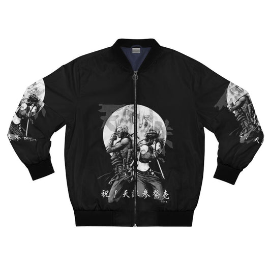 Ninja-inspired bomber jacket with samurai and Japan imagery