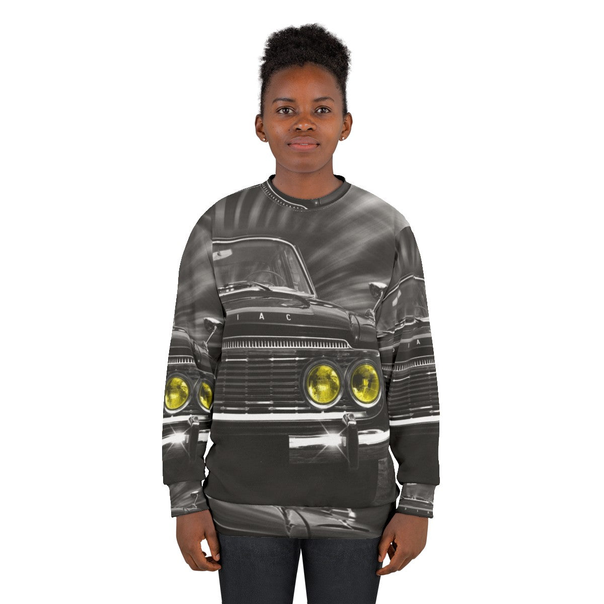 Vintage Zodiac Sweatshirt with Classic Ford Zephyr Car - women