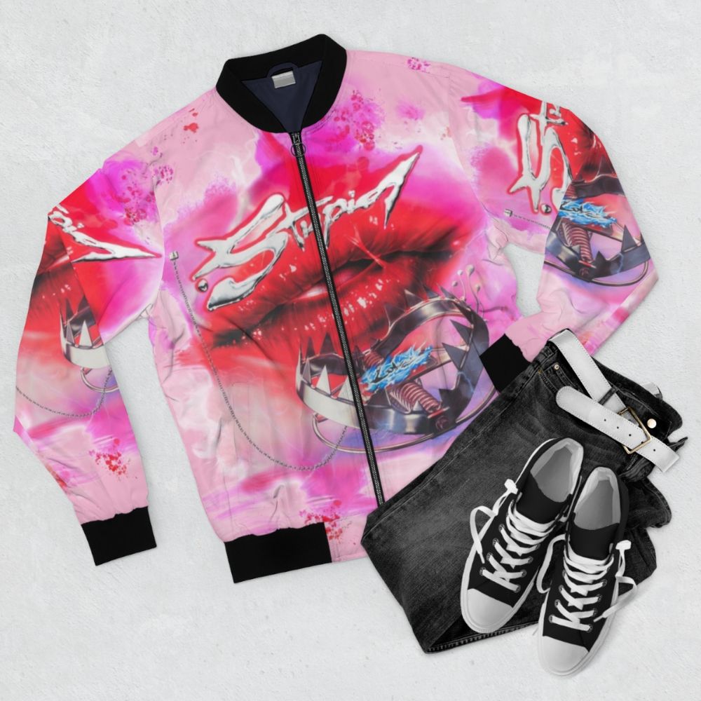 Lady Gaga Chromatica Stupid Love Bomber Jacket - Flat lay