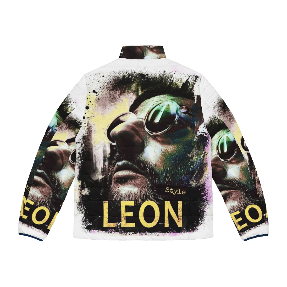 Leon The Professional Themed Puffer Jacket with Focus Keyword - Back