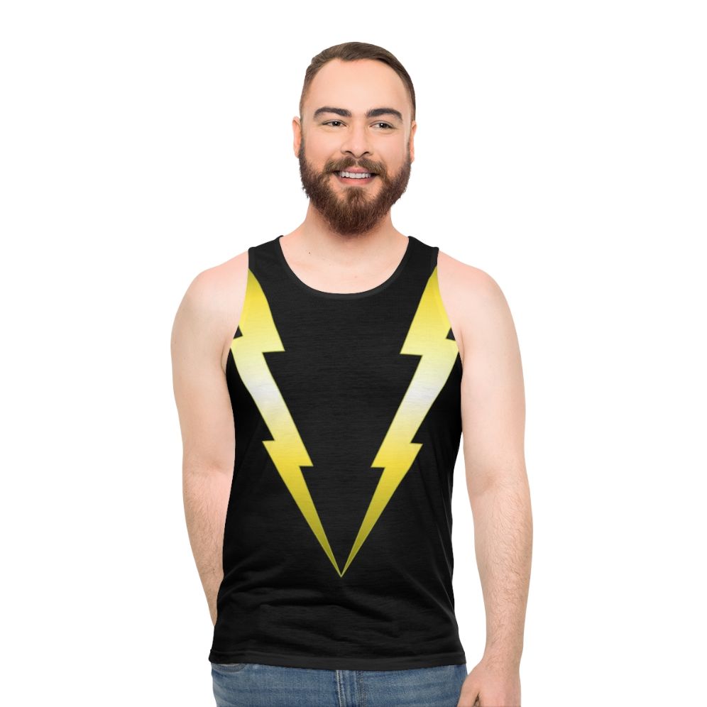 Unisex tank top with lightning bolt design - men