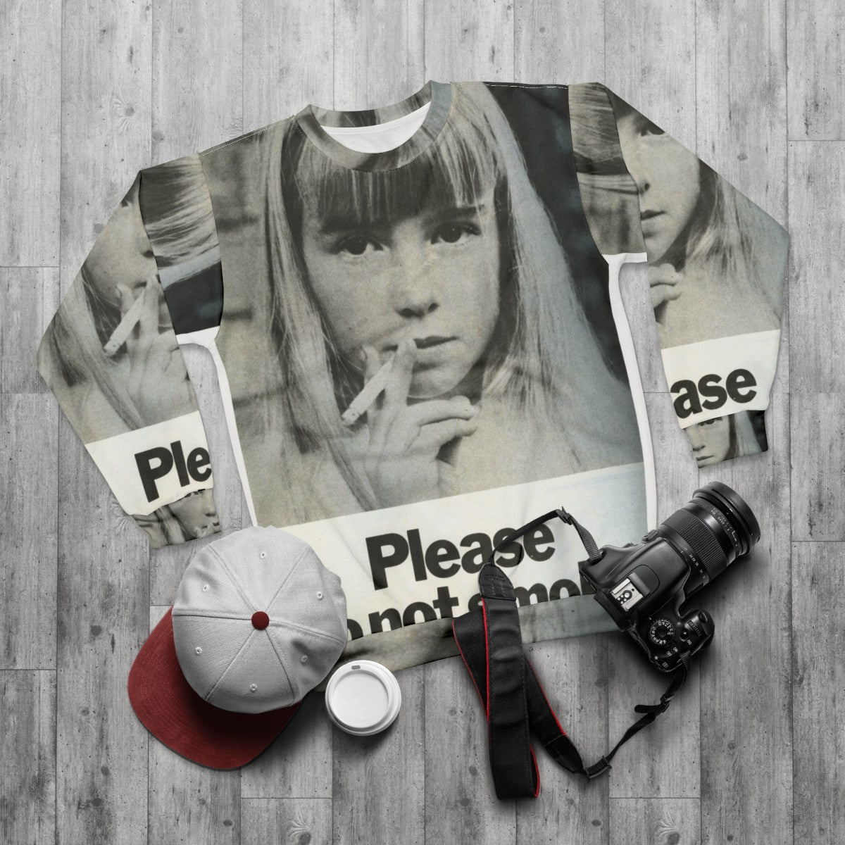 Anti-Smoking 1972 Vintage-Style Sweatshirt - flat lay