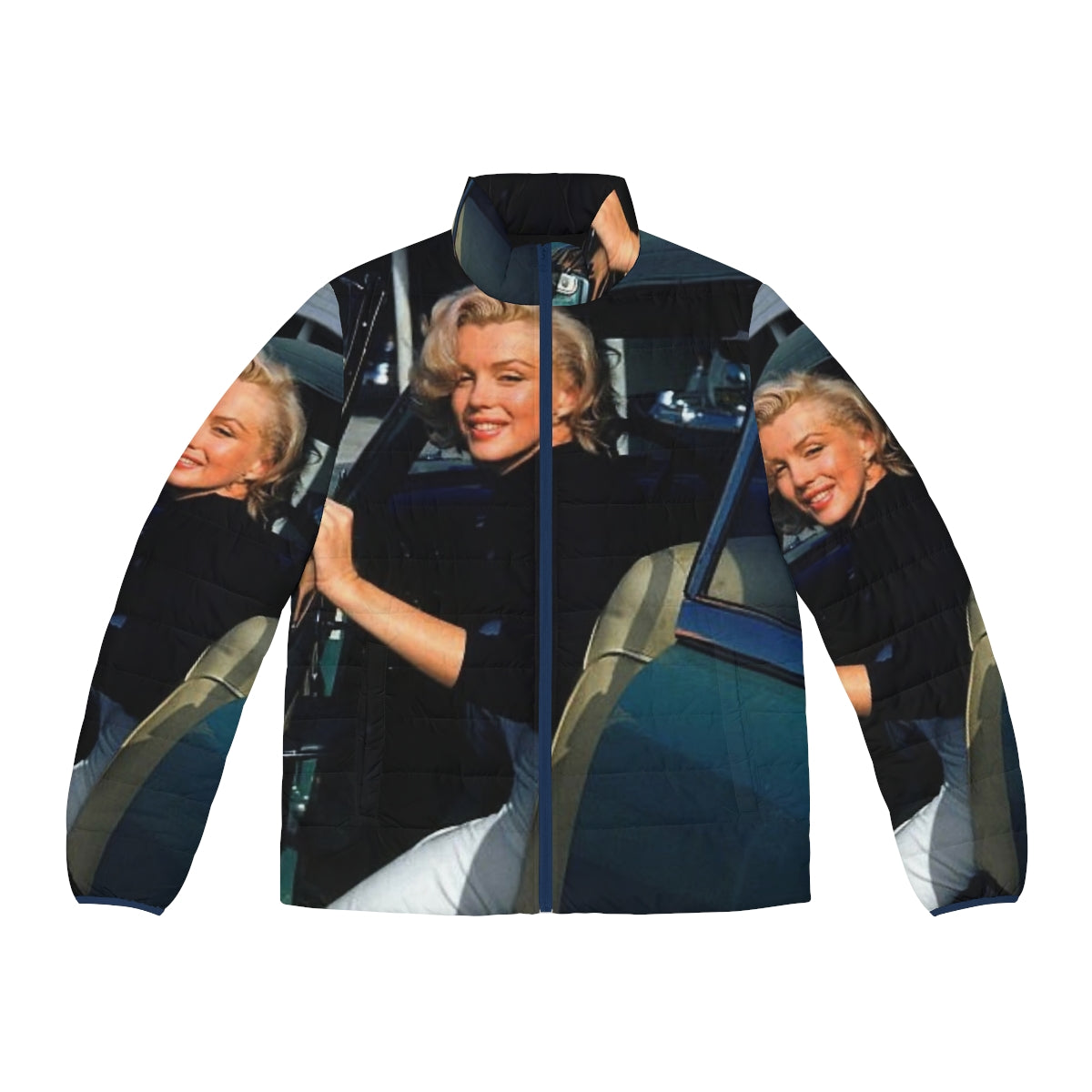 Marilyn Monroe Retro Puffer Jacket with Aesthetic Design