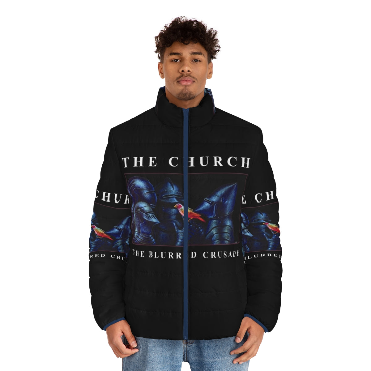 The Church The Blurred Crusade 1980s Retro Puffer Jacket - men front