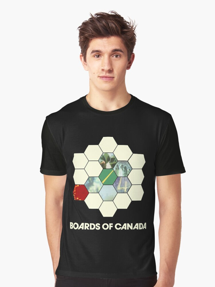 Boards of Canada graphic t-shirt featuring retro 80s electronic music design - Men