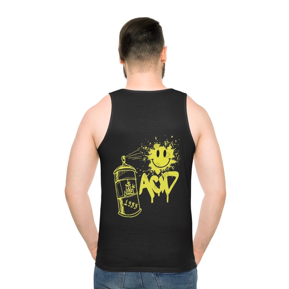 Retro acid house music party unisex tank top - men back