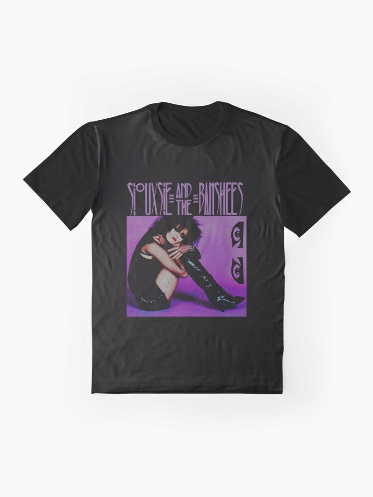 Siouxsie And The Banshees graphic t-shirt featuring iconic band logo and artwork - Flat lay