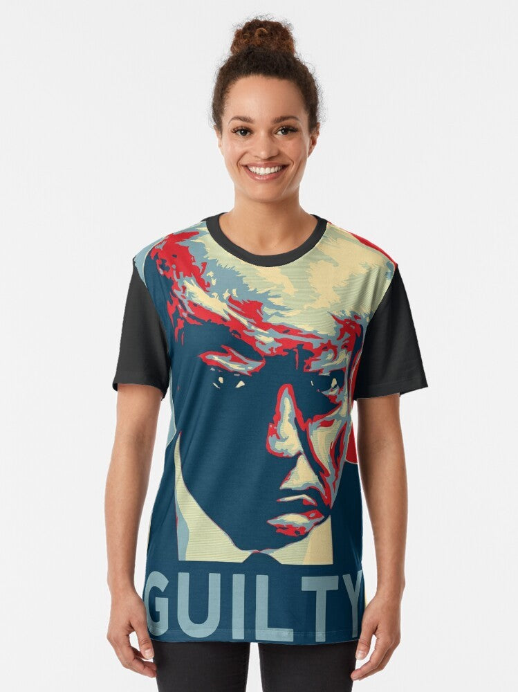 Trump Guilty Mugshot Graphic T-Shirt Design - Women