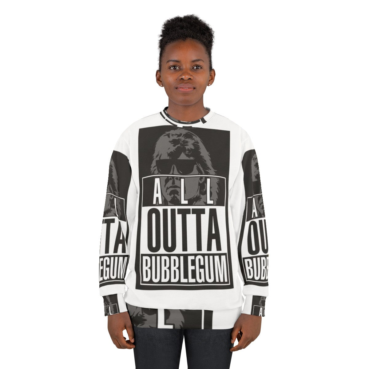 "Straight All Outta Bubblegum" Sci-Fi Sweatshirt with Focus Keywords - women