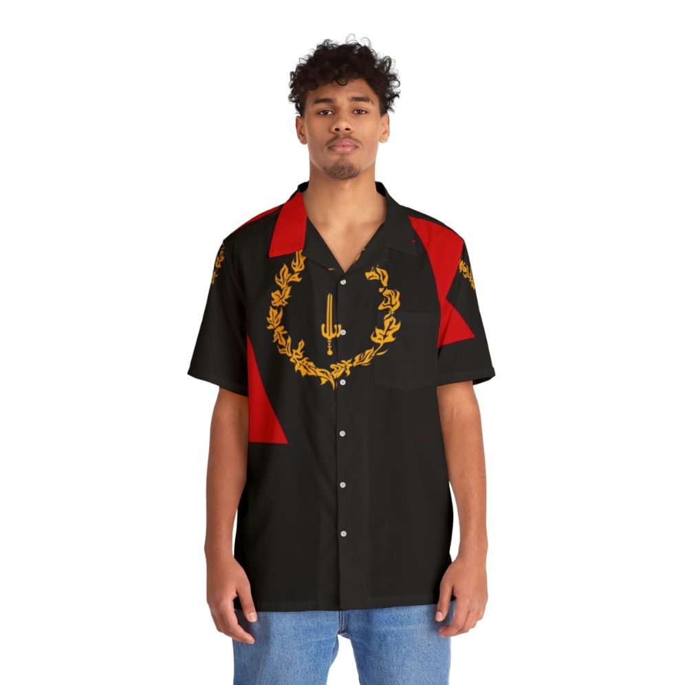 Black American Heritage Flag Hawaiian Shirt - People Front