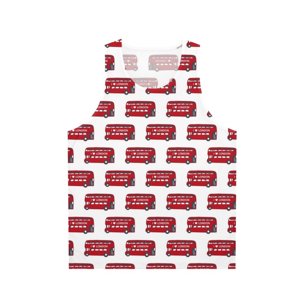 London red double decker bus pattern unisex tank top