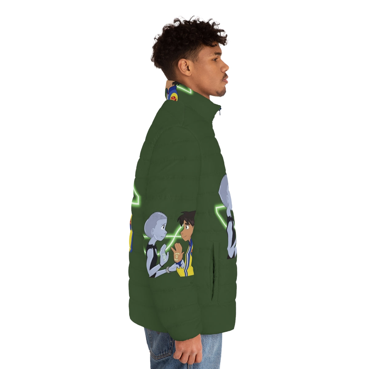 Infinity Train Cartoon Network Inspired Puffer Jacket - men side right