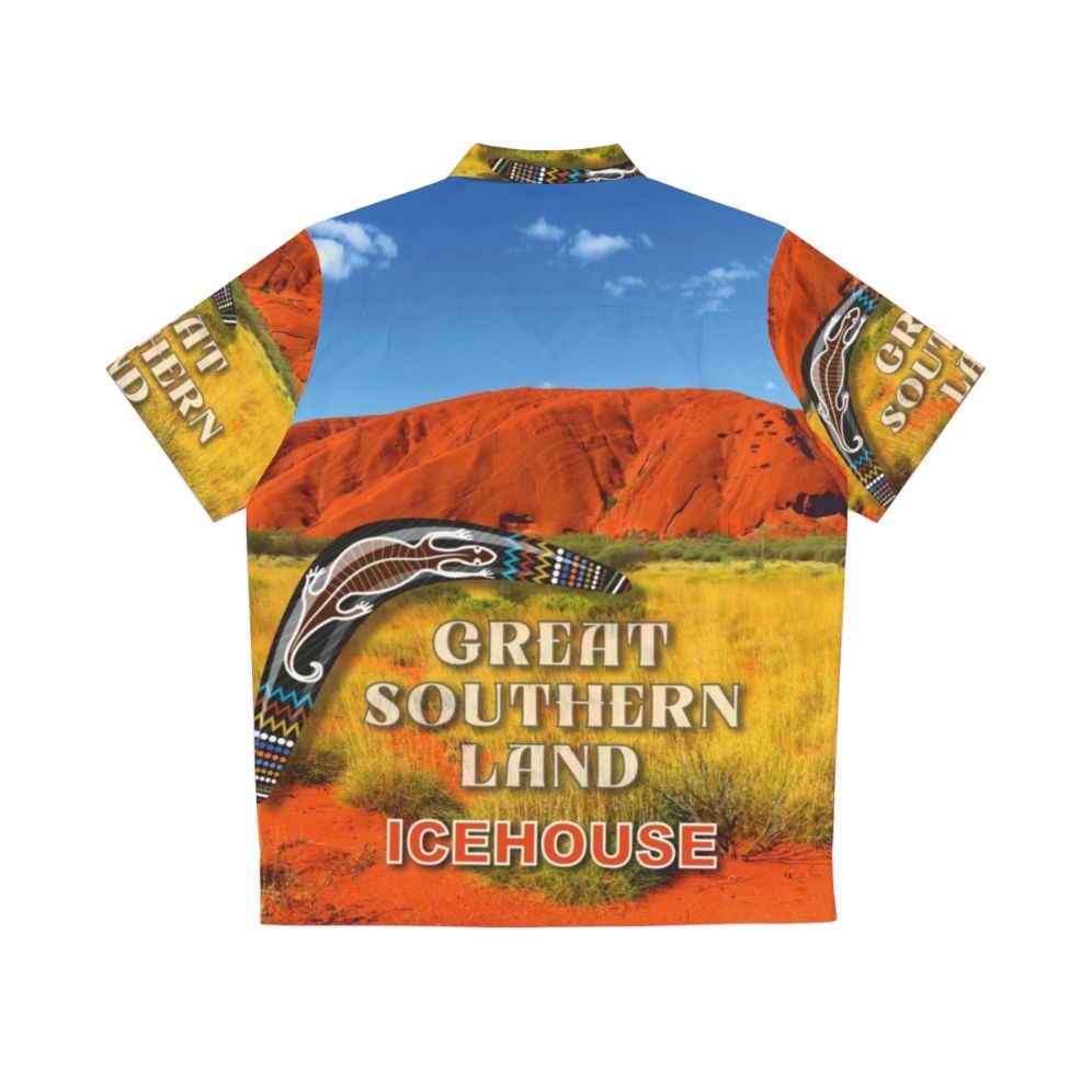 Authentic 80s Hawaiian Shirt featuring the album cover art of Great Southern Land by Australian band Icehouse - Back