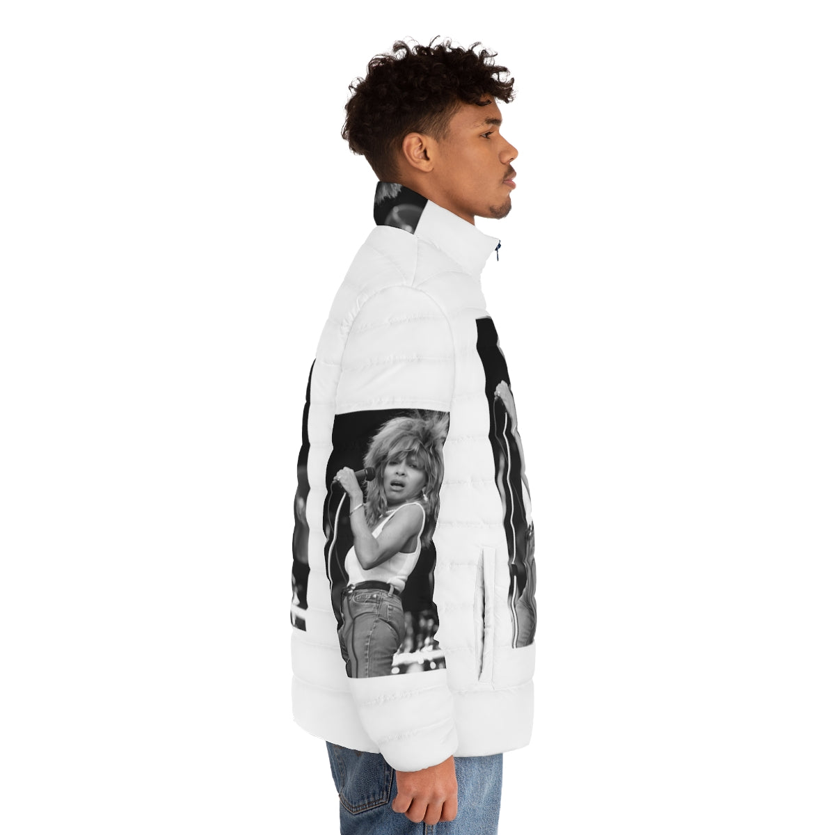 Show Tina Aesthetic Puffer Jacket featuring Ike Turner, the music legend - men side right