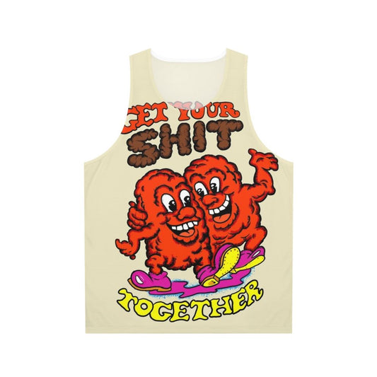 Retro-inspired unisex tank top with "Get Your Shit Together" text