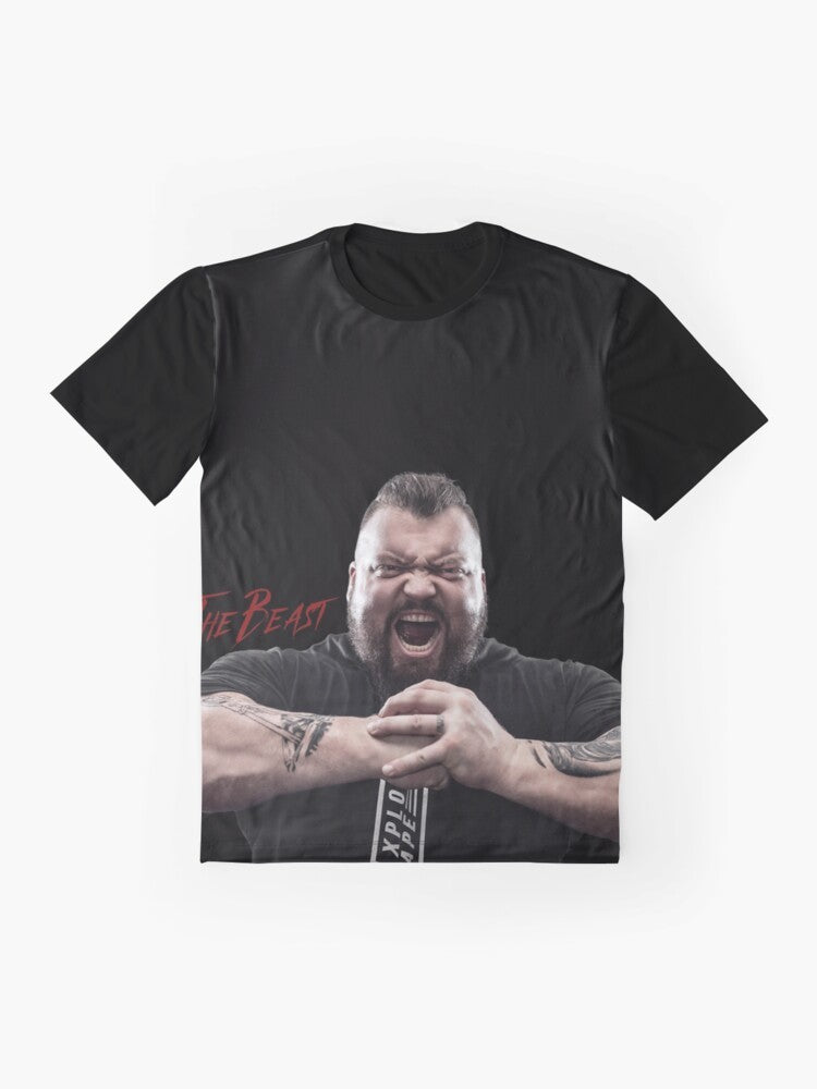 Eddie Hall, The Beast, Worlds Strongest Man, Strongman Graphic T-Shirt - Flat lay