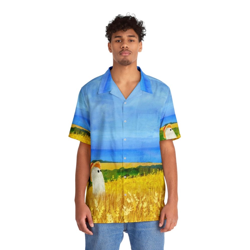 Haunted wheat field Hawaiian ghost shirt - People Front