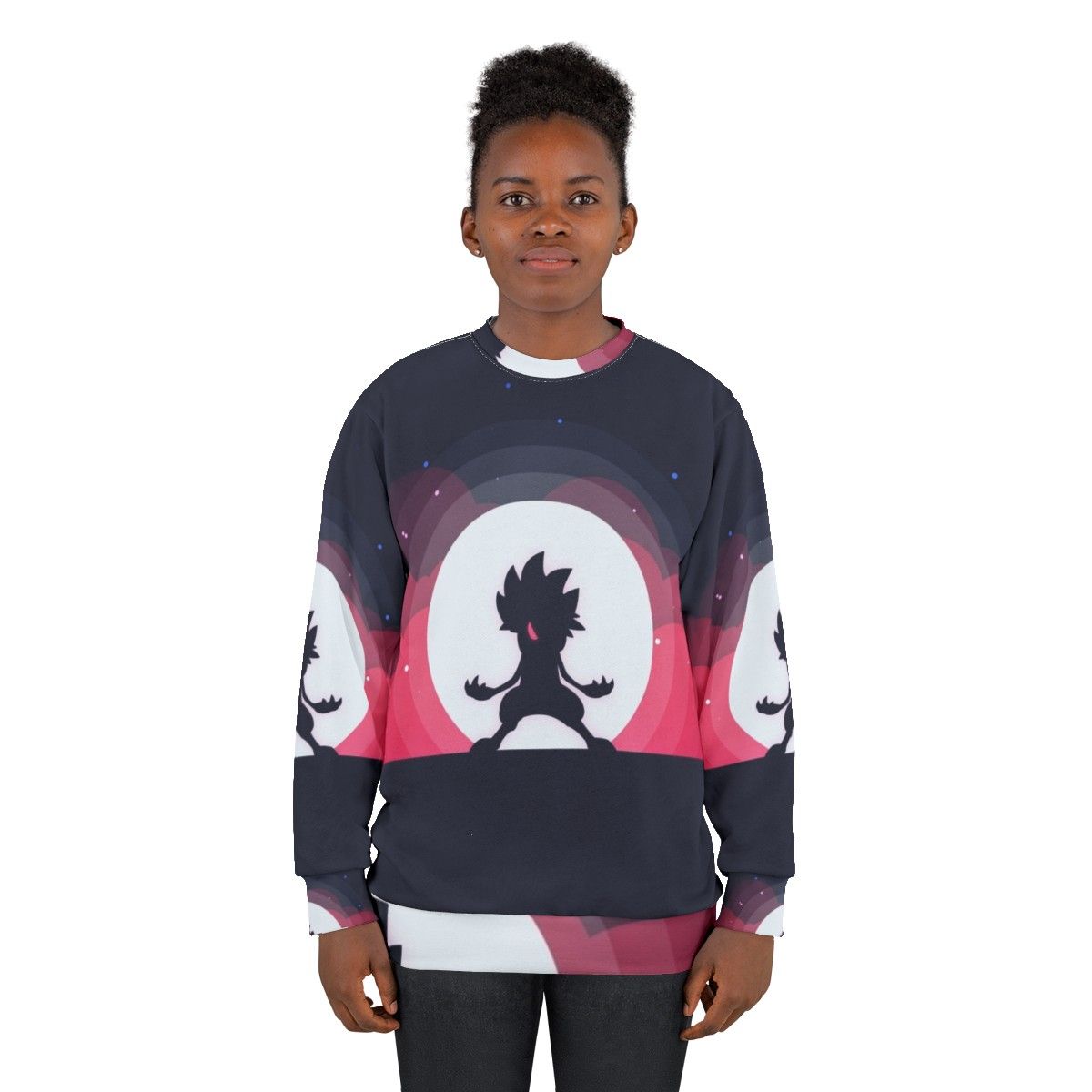 Lycanroc Pokemon Sweatshirt with Moon Design - women