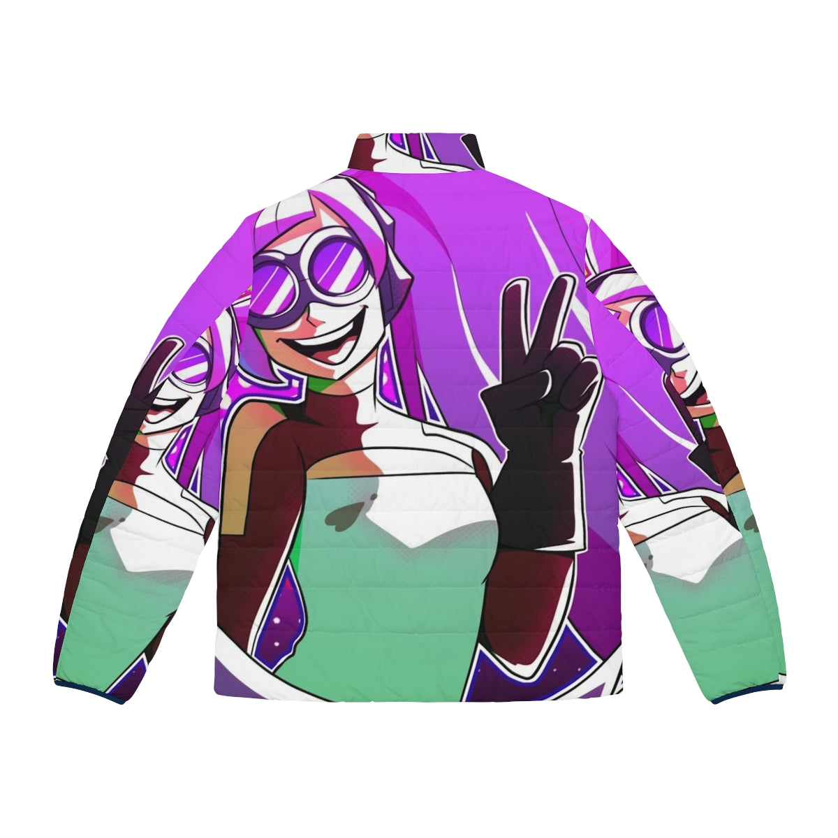 Entrapta Puffer Jacket 2 - Cozy women's winter jacket with anime-inspired design - Back