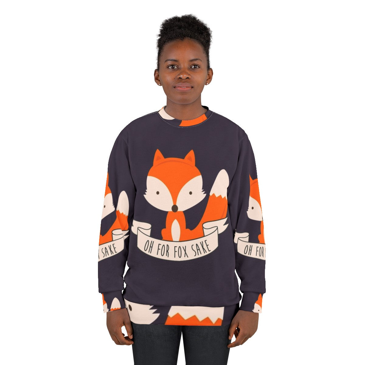 Cozy and Comfy "Oh For Fox Sake" Sweatshirt with Playful Fox Graphic - women