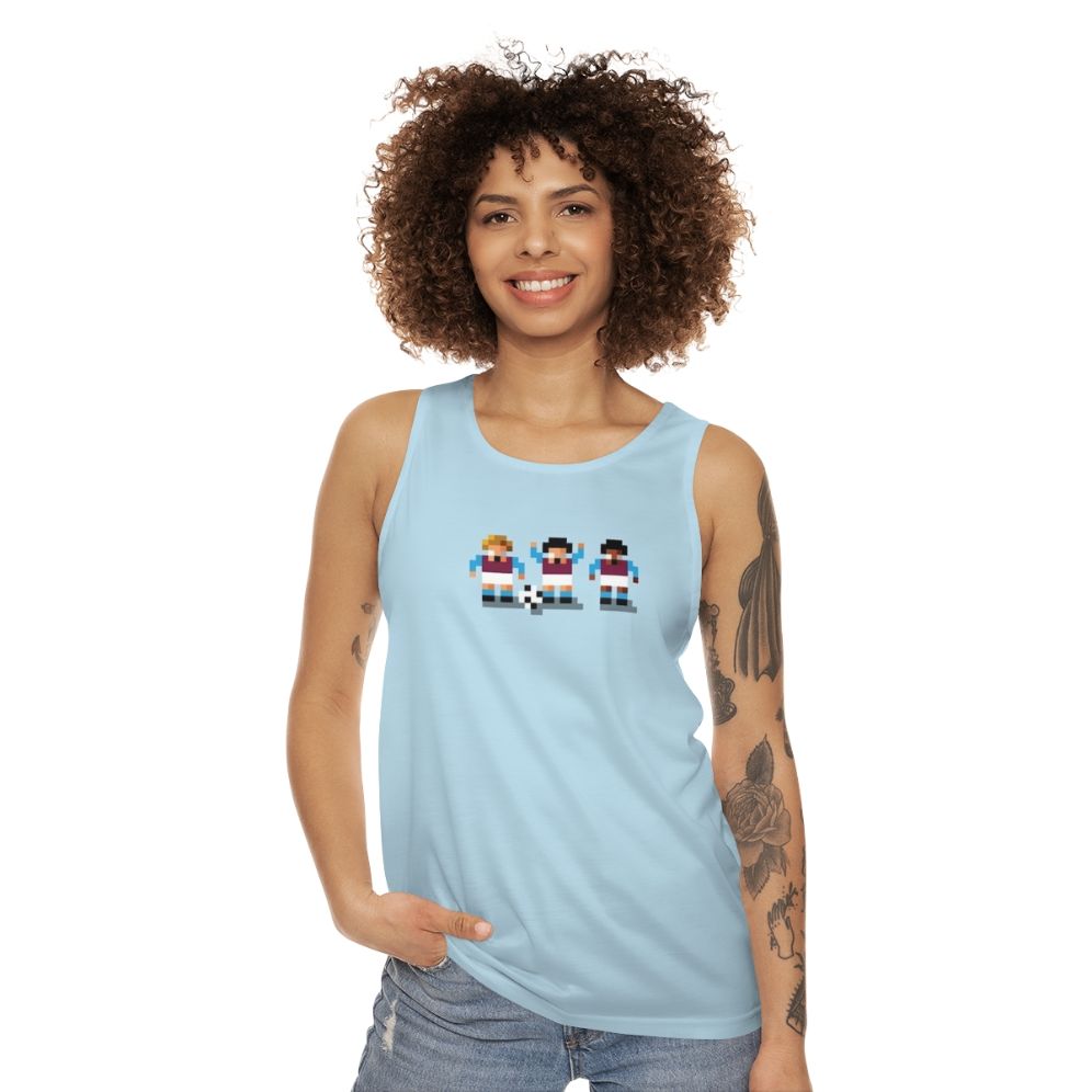 Retro gaming unisex tank top with football fan design - women