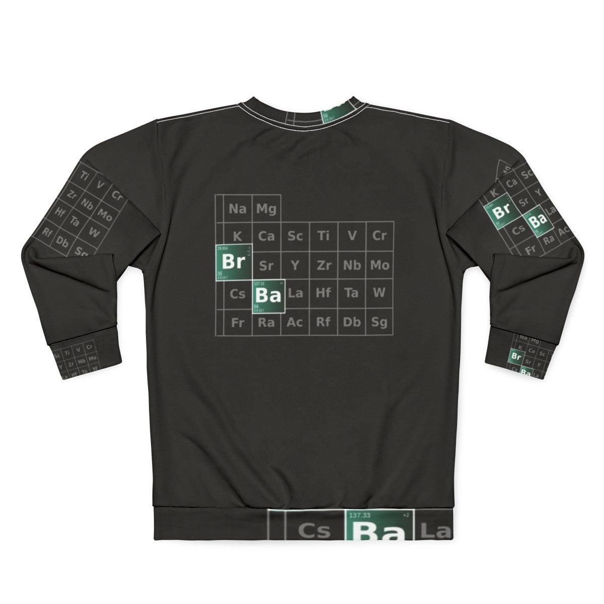 Breaking Bad Periodic Table Sweatshirt featuring Walter White and Jesse Pinkman - Back